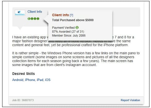 Image: Elance Client Payment Verified
