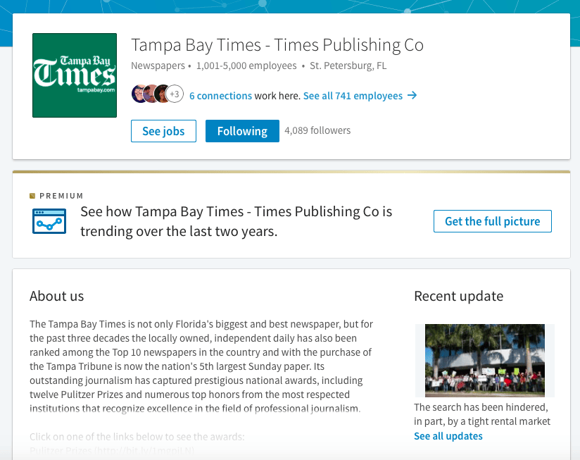 LinkedIn Business Page